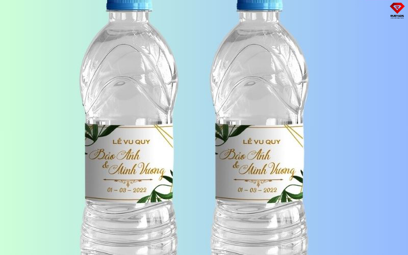 in tem nhãn nước đóng chai