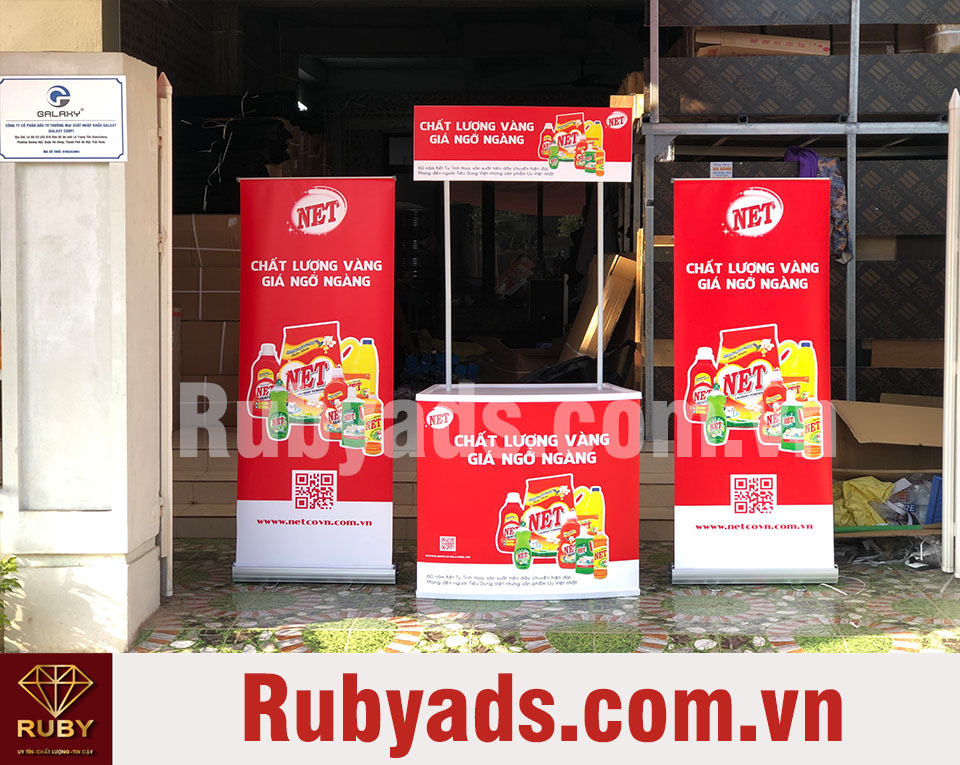 Mẫu booth bán hàng mini thông dụng tại Rubyads.com.vn