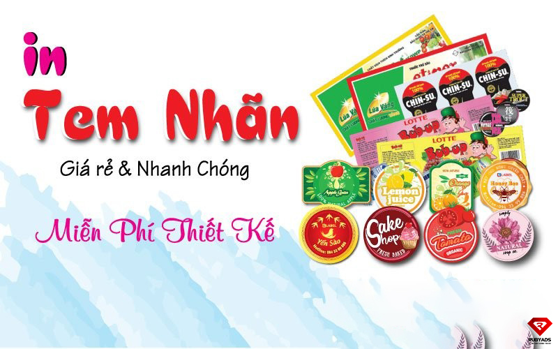 Dịch vụ in tem nhãn lấy liền quận 12 nhanh chóng tại Rubyads