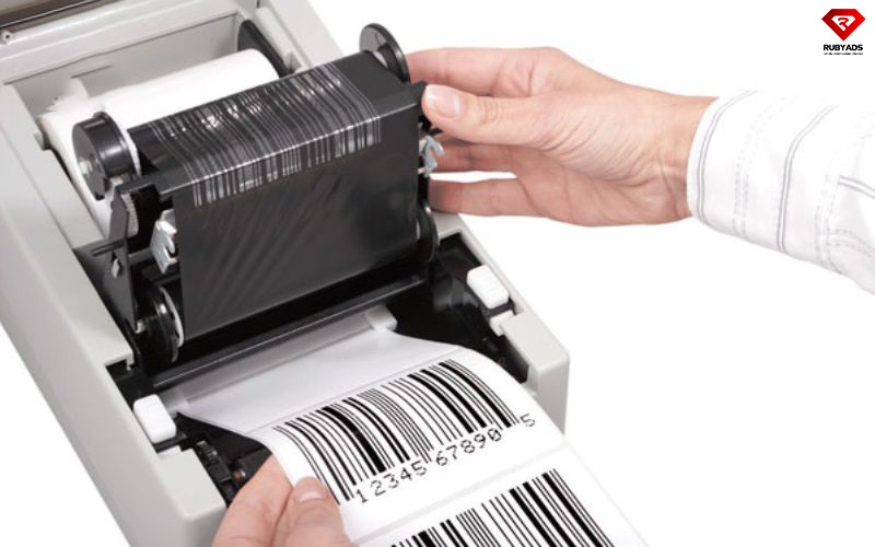 cách lắp giấy in tem nhãn vào máy