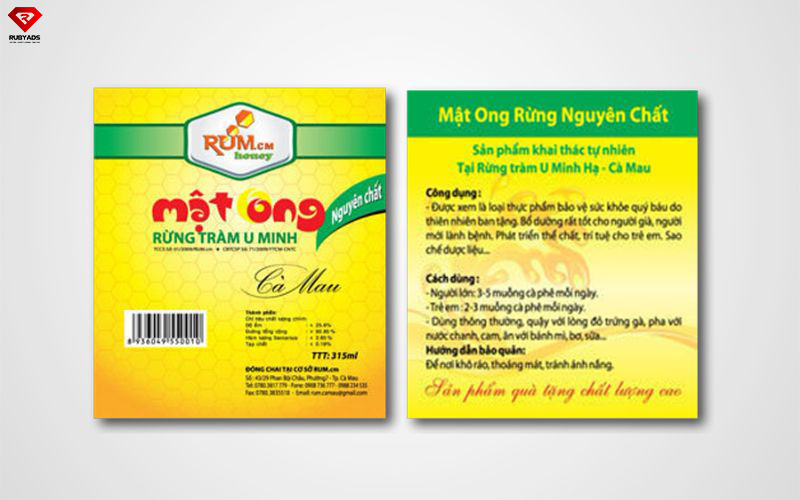 in tem nhãn mật ong