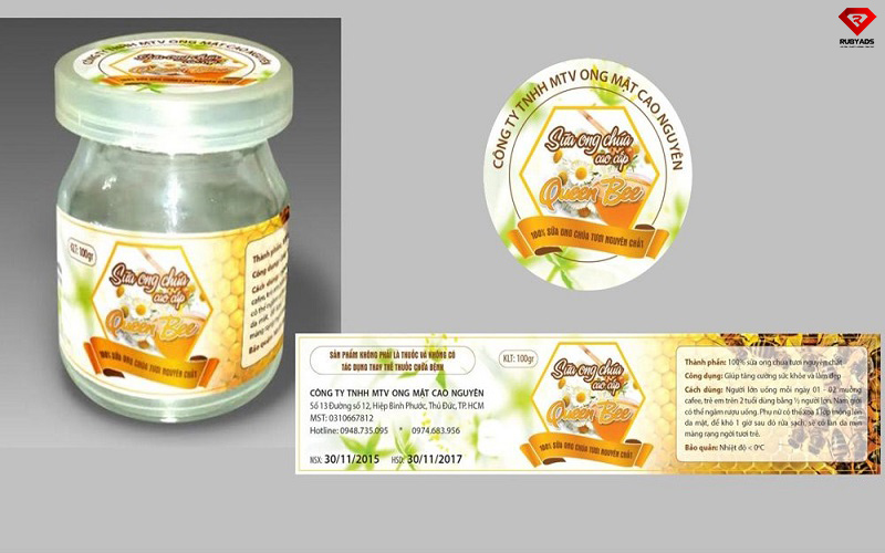 in tem nhãn mật ong